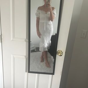 White midi bodycon dress